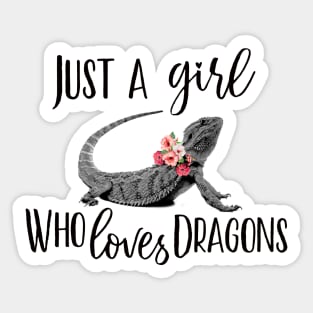 Girl Who Loves Dragons Sticker